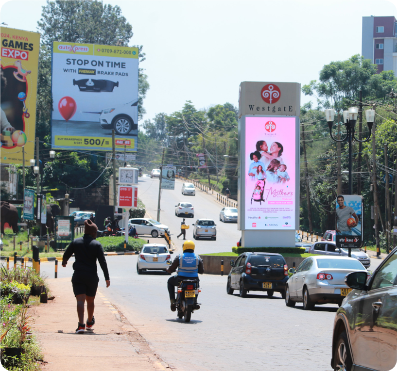 Kenya, Peponi road roundabout Westgate Mall